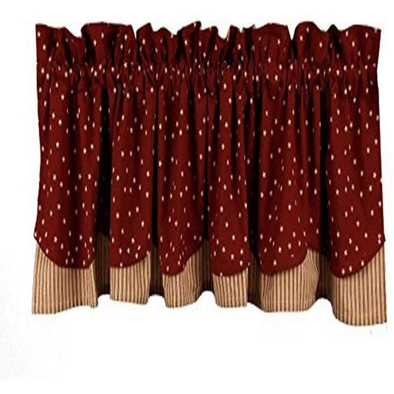 Jupe de fenêtre 72" salem star fairfield, Rouge campagnard