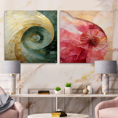 Marchetti - Ensemble de 2 verres muraux abstraits en acrylique