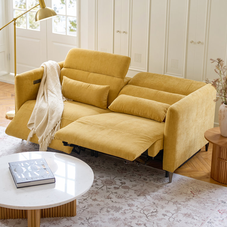 Teekam 73.25"W Power Reclining Zero Gravity Sofa With Adjustable Headrest And Footrest
