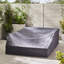 Outdoor 6 Seat Grey Corner Sofa and Table Set with In-Built Side Tables for Modern Gardens-98143862