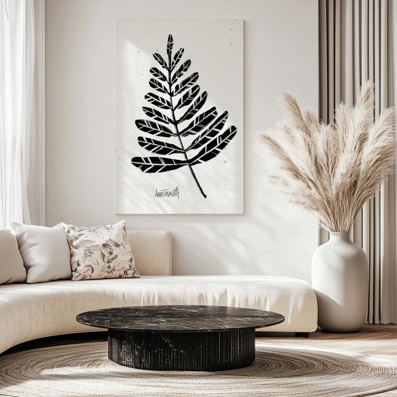 Toile tendue Botanicals II noir et blanc, H 48 po x l 32 po