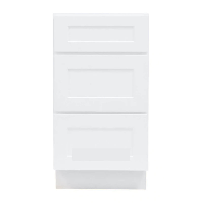 Base de meuble-lavabo 3 tiroirs blanc Shaker