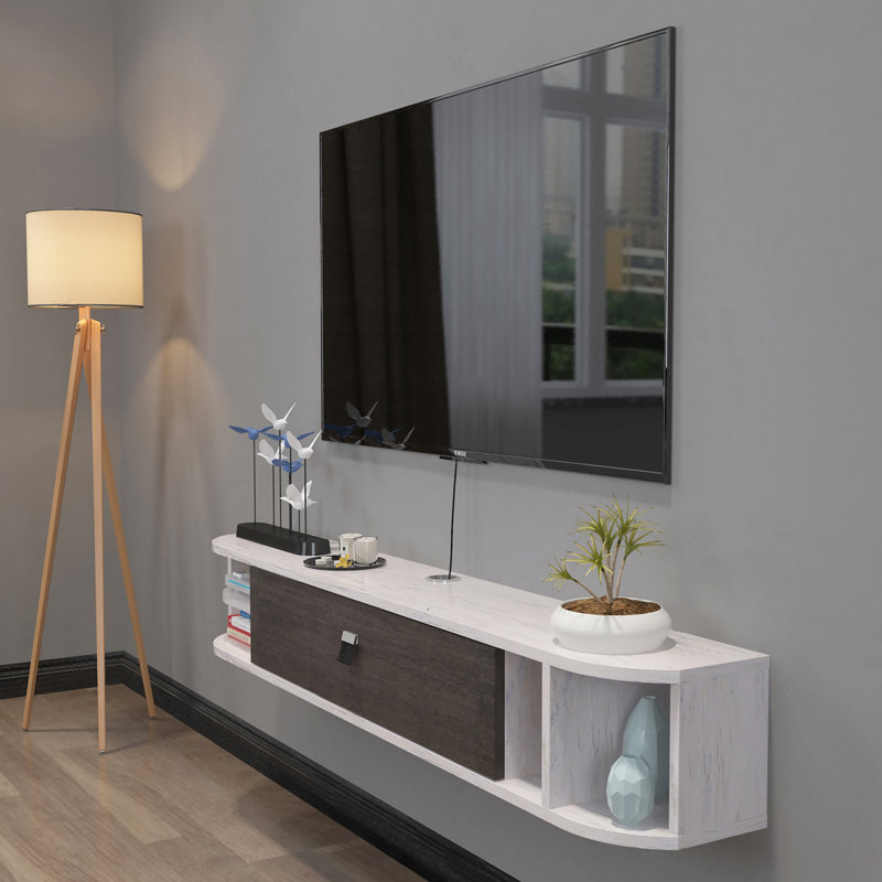 Illiyana Floating TV Stand for TVs, Grayish-White, 63'' W X 9.29'' D X 8.93'' H