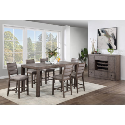 Senaida 6 - Person Extendable Rubberwood Solid Wood Dining Set