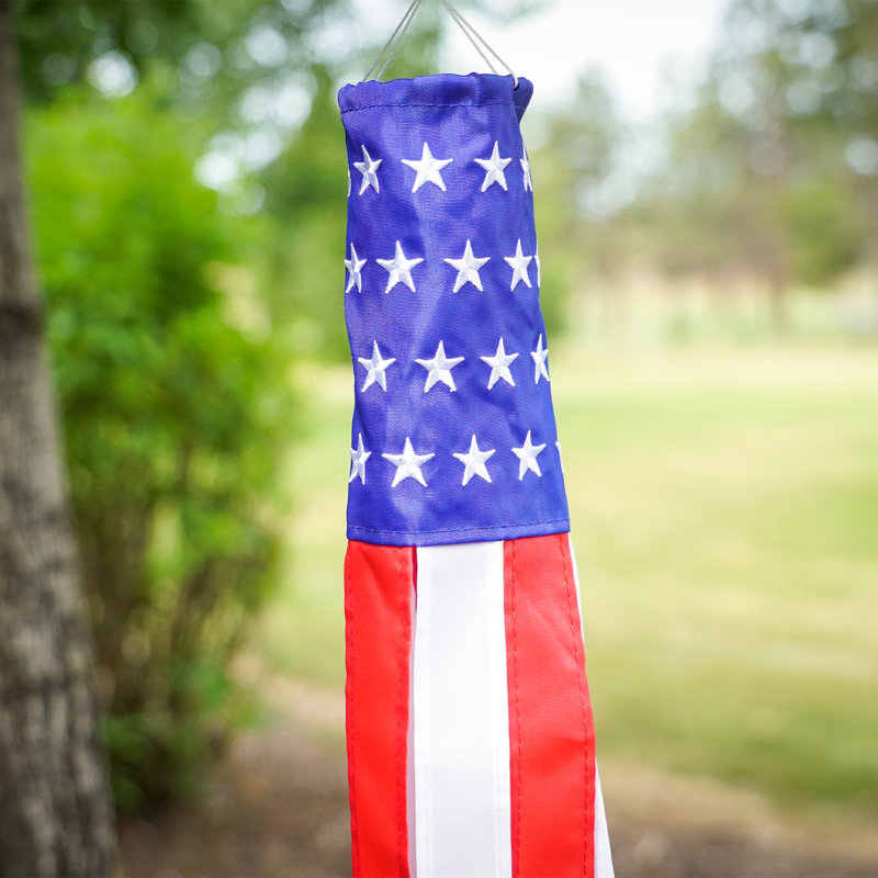 18-Inch Patriotic Stars and Stripes Hanging Windsock