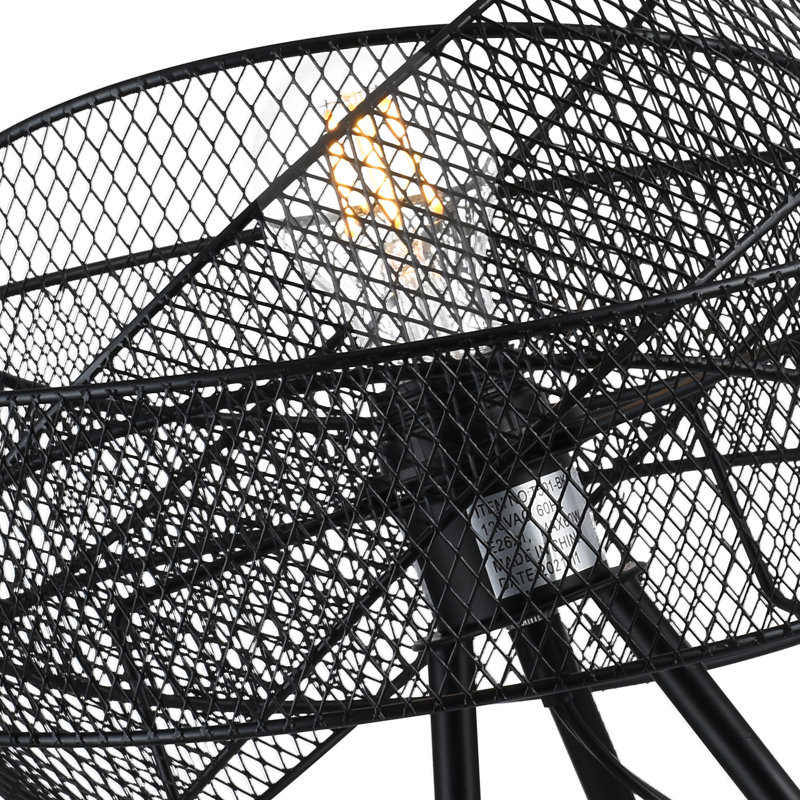 Isaiu 18,75 po noir moderne interrupteur à cordon en métal pour chambre à coucher / salon table de chevet table de chevet simple trépied petites lampes de table