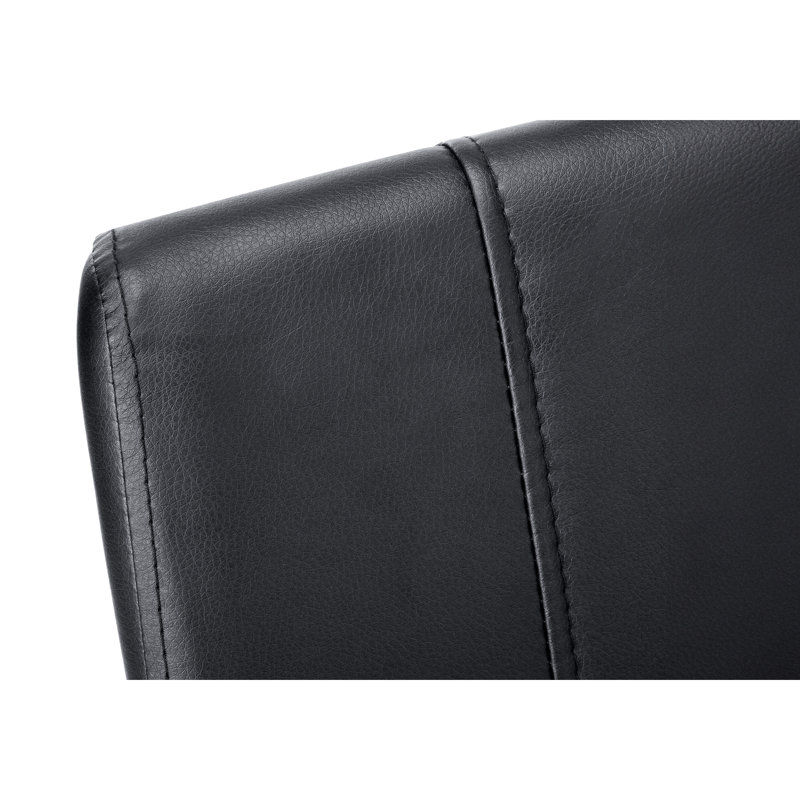 De 2 chaises de salle à manger modernes, revêtues de cuir artificiel noir, d'une hauteur de 39 po, structure en métal, pour table de cuisine, chaise 2, tissu d'aspect cuir, hauteur, base, pièce