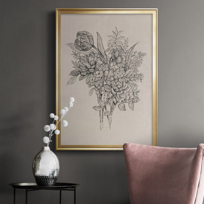 Floral Bouquet I, reproduction encadrée de qualité supérieure, prête à être accrochée