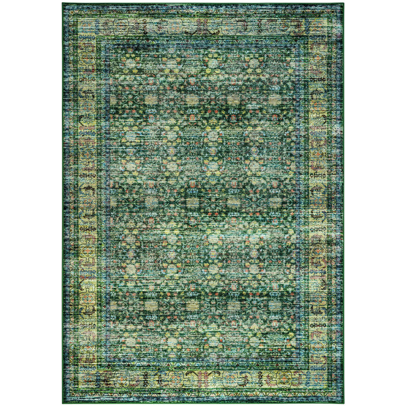 Tapis de salon à motif floral oriental Fillender, Rectangle de 5 pi x 8 pi