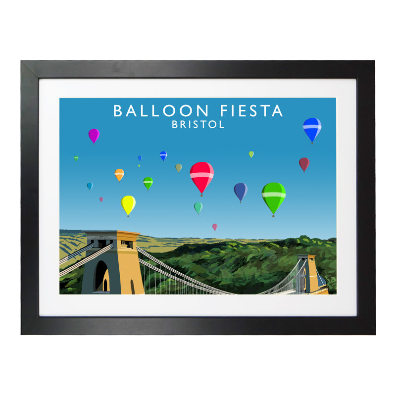 Balloon Fiesta by Richard O'Neil - Print, 33.5 cm H x 43.5 cm W x 2.2 cm D, Black Wood Frame