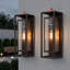Applique murale d'extérieur 1 lumière H 18 po Polikron Classic, métal bronze huilé avec verre propre, Dusk to Dawn-1146128356-1178957518