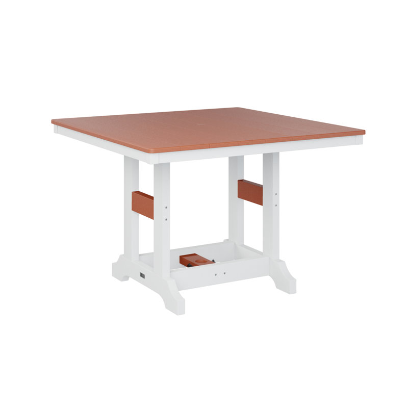 Berlin Gardens Garden Classic Regular Top With White Base Square Bar Table, Mango Orange, 39.5" H x 44" W x 44" D