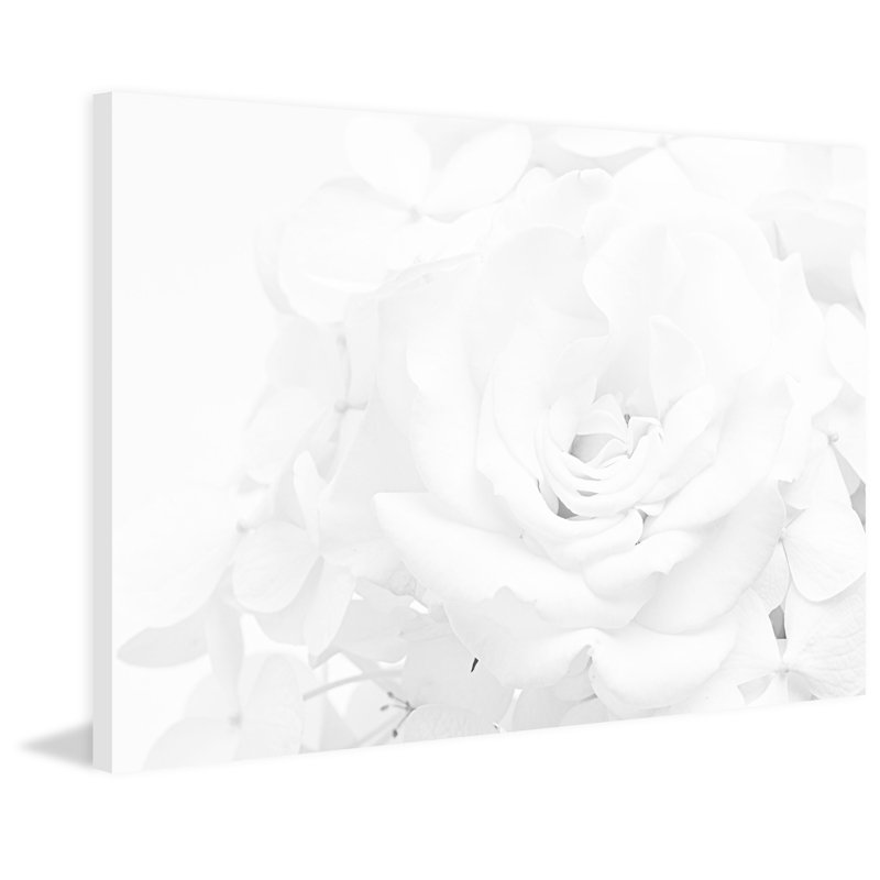 « White Rose », reproduction d'art sur toile tendue, H 20 po x l 30 po x P 1,5 po