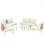 Canapé modulaire d'extérieur demi-lune 8 pièces Beige-1268084692