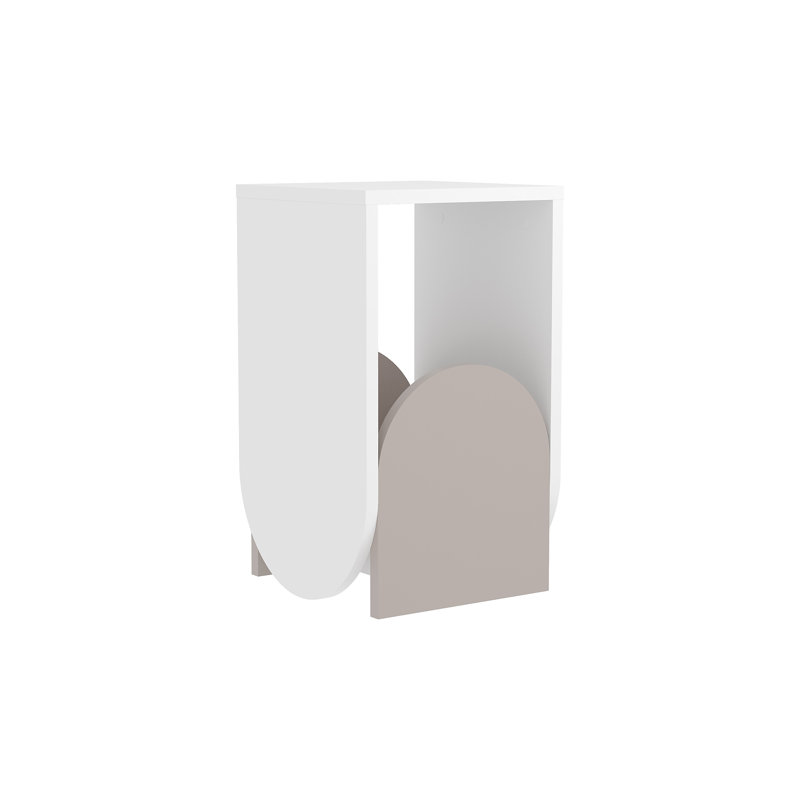Hovi End Table, White/Light Mocha