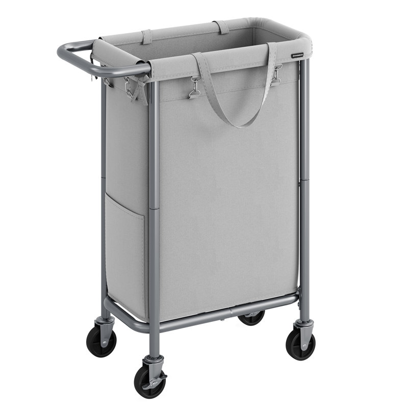 Rolling Laundry Hamper with Handles, Dove Grey
