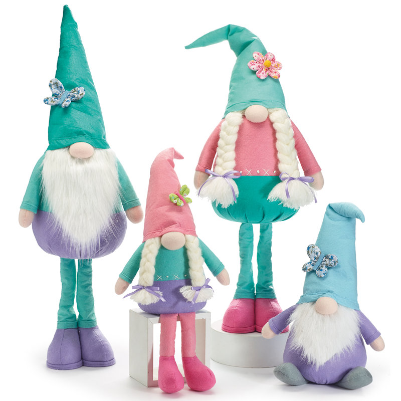 Ensemble de 4 familles de gnomes printaniers
