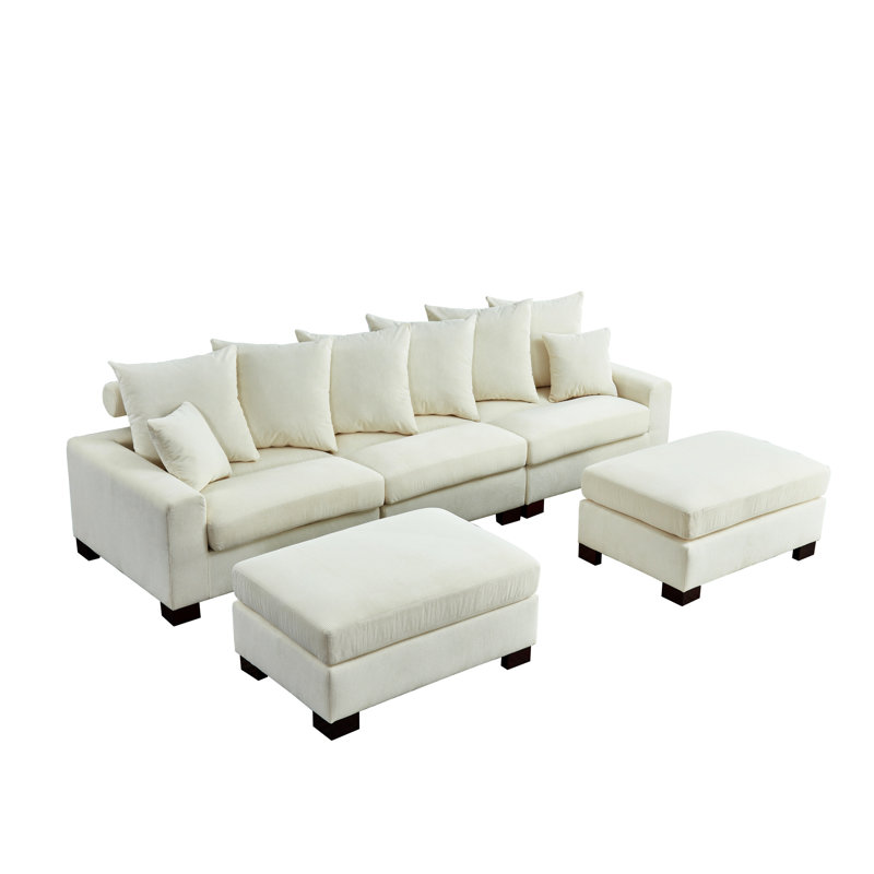 Modular With Corduroy, 5 Seater Oversized L & U Shape, Ultra Comfort Cushion, Thick , Relaxing Seating, Easy Assembly For Living Room Corduroy Upholstered Sectional, Shaped, High Foam Support,