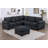 4Pc Sectional Set Matching Pillow Cocktail Ottoman Corner Wedge Right And Left Arm Loveseat Corduroy Upholstered Black Finish Primary Living Room-690867510