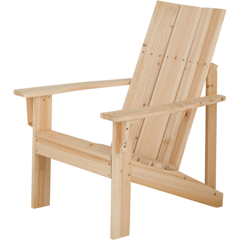 Brently Modern Wood Adirondack Chair Preassembled Back And Seat