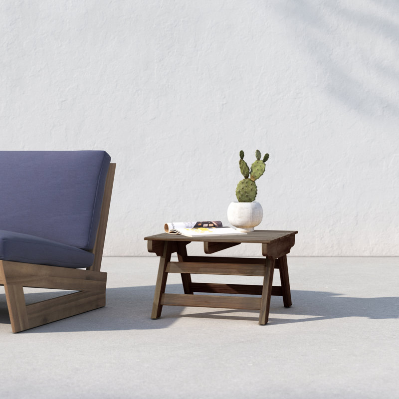 Bullock 19.75'' Outdoor Side Table, Gray