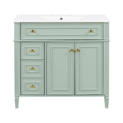 Ensemble de meuble-lavabo simple moderne 36 "avec large armoire de rangement