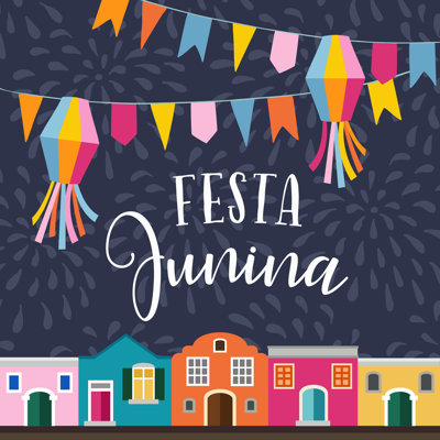 Festa Junina, Brazilian June Party. by Tabitazn - Wrapped Canvas Print