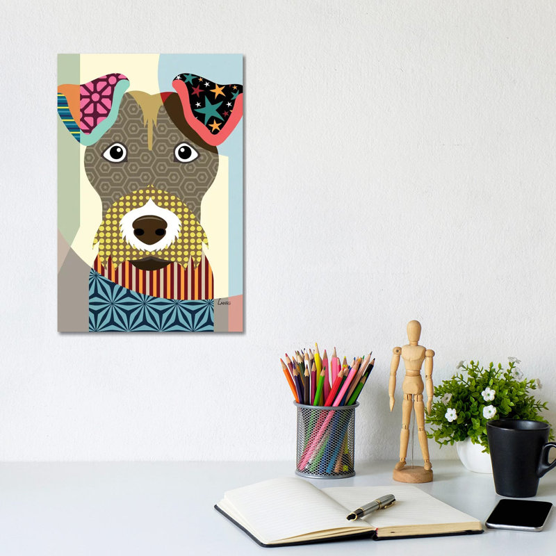 Wire Fox Terrier by Lanre Studio - Wrapped Canvas Gallery-Wrapped Canvas Giclée, 20.32 cm H x 30.48 cm W