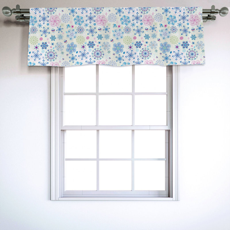 Sateen Floral Ruffled Window Valance