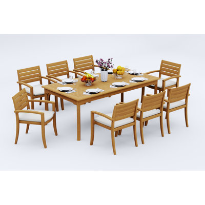 Teak Wood Patio Dining Set with