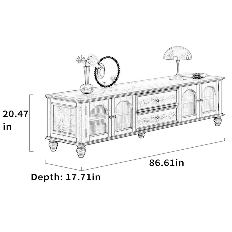 Meuble télé rétro, 86.61"