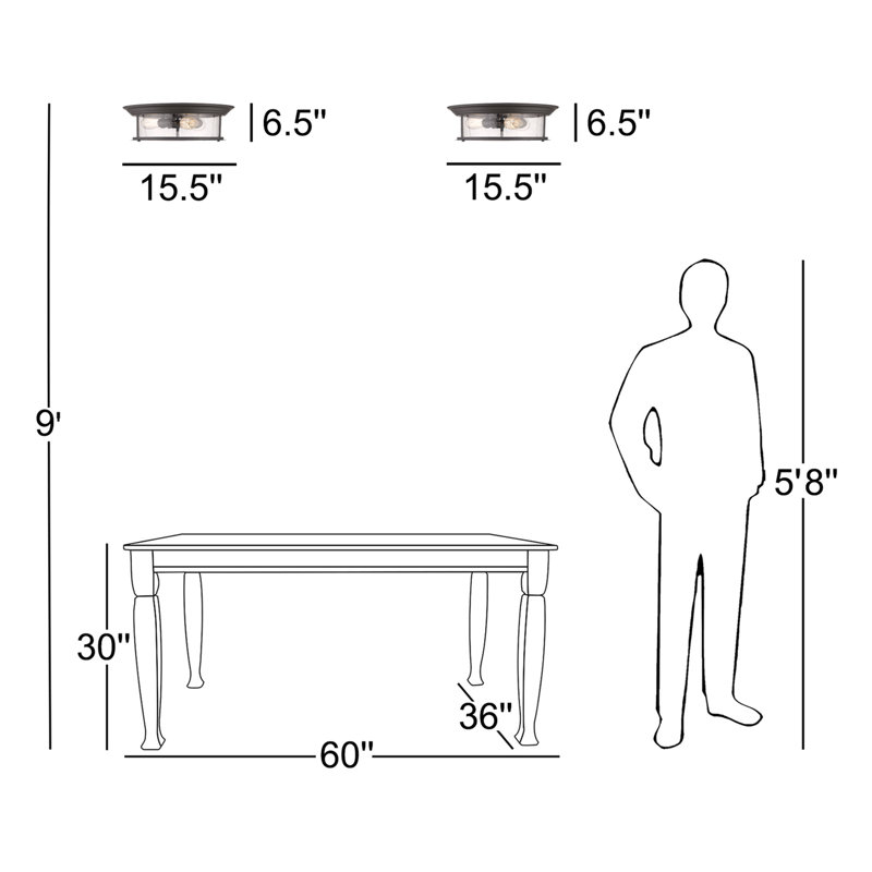 Canale Glass Flush Mount, Bronze