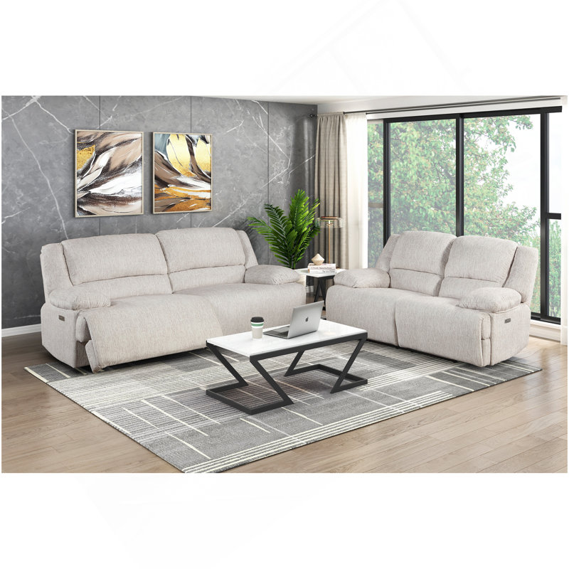 Ensemble de canapé inclinable électrique moderne 2pc Comfort Canapé