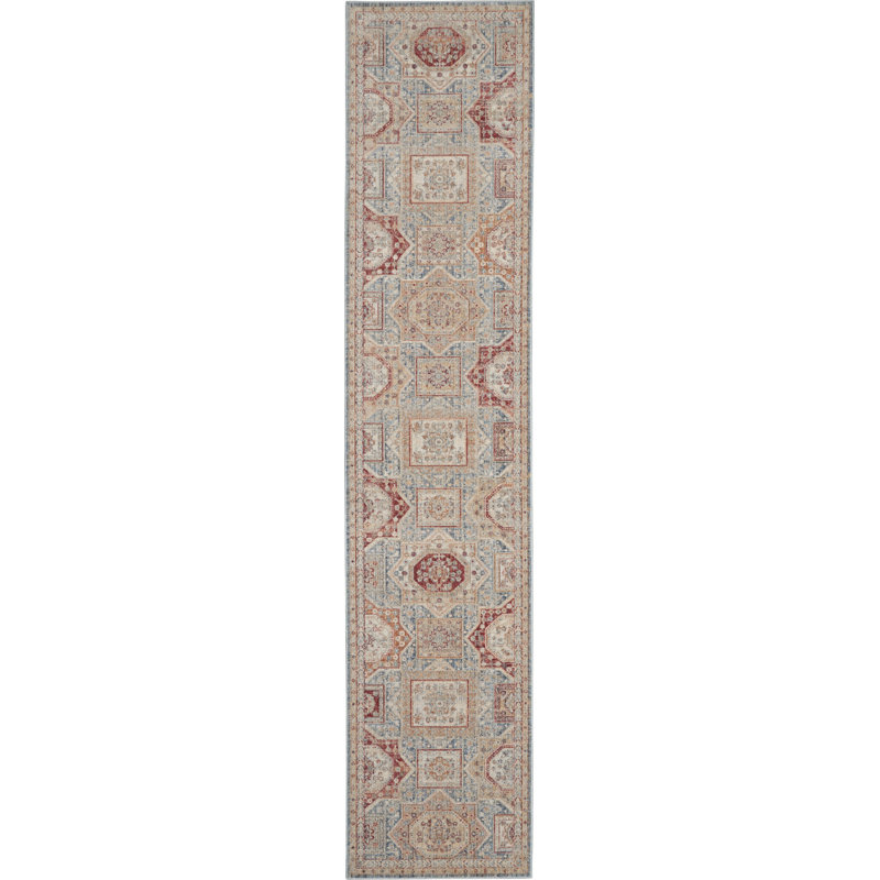 Sinue Geometric Indoor Rug, Runner 2'7" x 12'