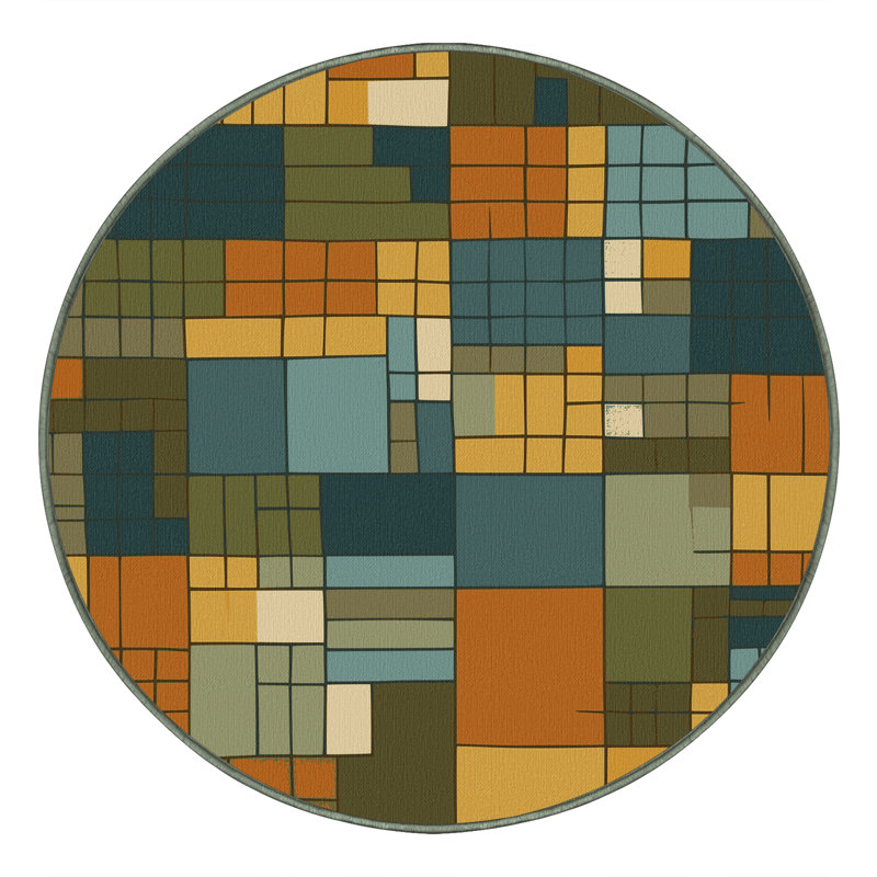 Pixel Crafted Rug, Round 5'