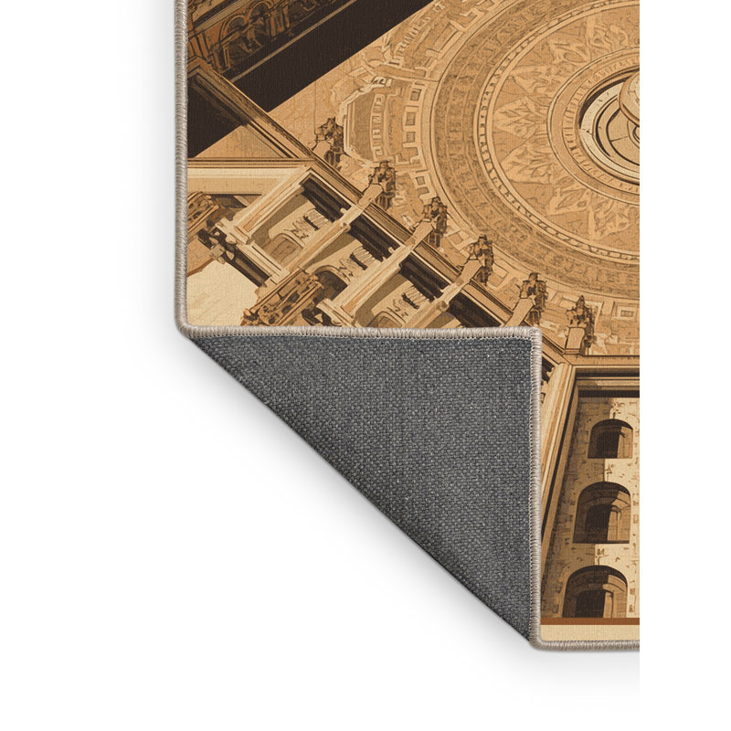 Tapis beige moelleux et moelleux à motif rétro vintage à motif de plumes en molleton beige / beige, 7 x 10