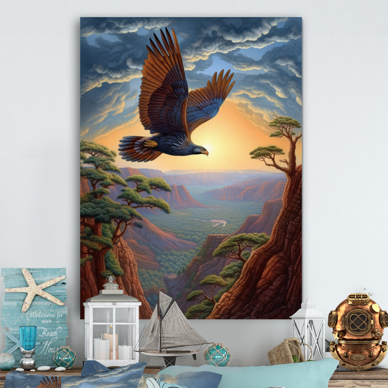 Flight Of The Eagle II " Flight Eagle II ", 20" H x 12" W x 1" D, Wrapped Canvas