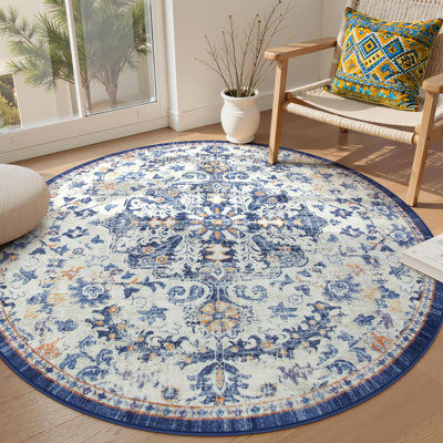 Bohemian Style Washable Circular Carpet