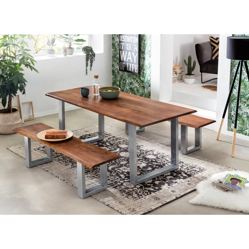 Pamela Solid Wood Bench, Plate Antique