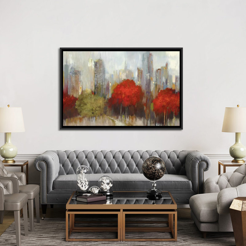 " Downtown I " by Allison Pearce, 18" H x 26" W x 1.5" D, Black Framed Canvas, No Mat