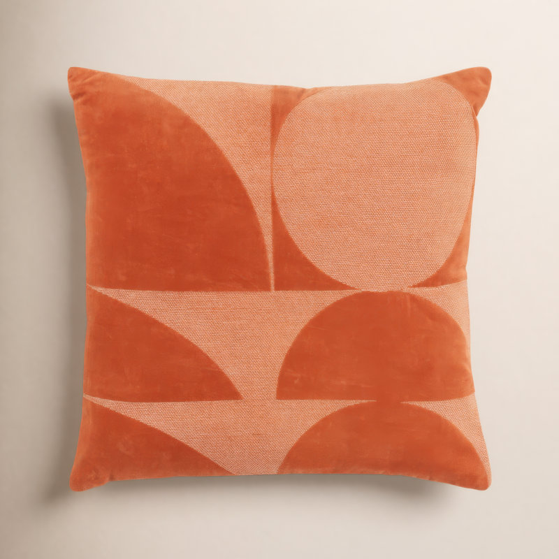 Joshelin 100% Cotton Poly Filled Throw Pillow, Orange