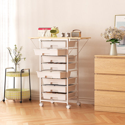 8 Drawers Storage Rack Shelving Organizer for Home Office With Wheels Practical