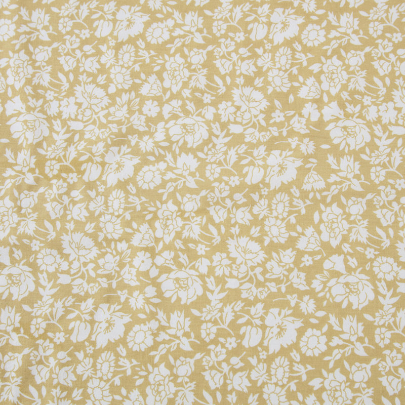 Percale Novelty 200 Thread Count Printed Cotton Sheet Set, Twin XL Sheet Set with 1 Standard Pillowcase,  Gold Heirloom Ditzy