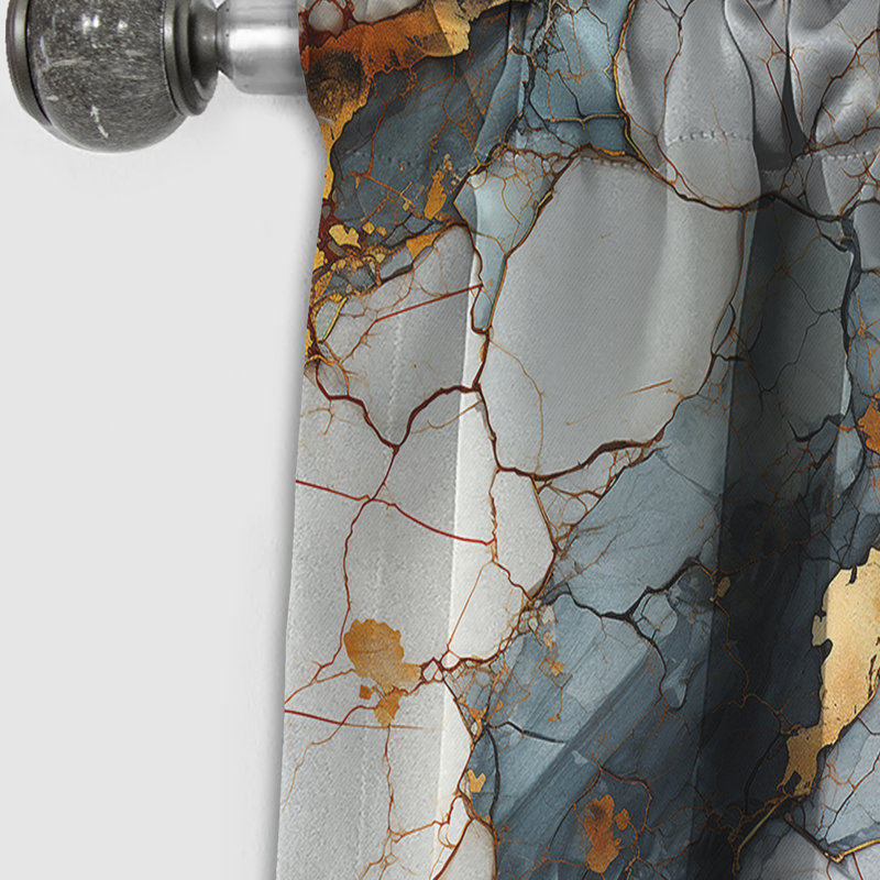 Rideau occultant gris industriel chic Marble Escape I - 1 panneau, L 52 po x L 120 po