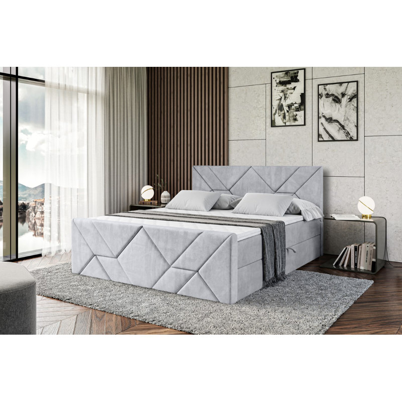 Bed, 160cm W x 200cm L, Light gray
