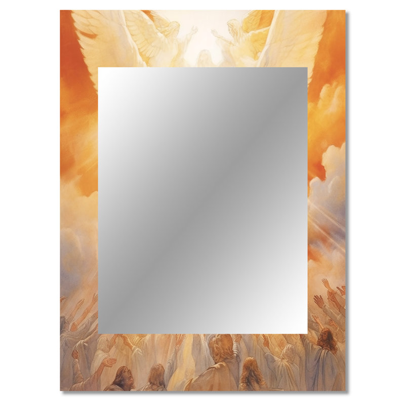 Jesus Modern Devotion II - Yellow Traditional Wall Mirror, 40" x 30"