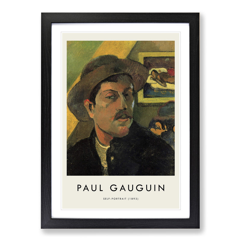Self Portrait by Paul Gauguin - Picture Frame Painting, Black, 65cm H x 48cm W x 2cm D