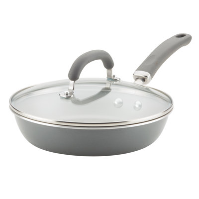 Rachael Ray Create Delicious Nonstick Induction Deep Frying Pan / Skillet with Lid, 9.5 Inch