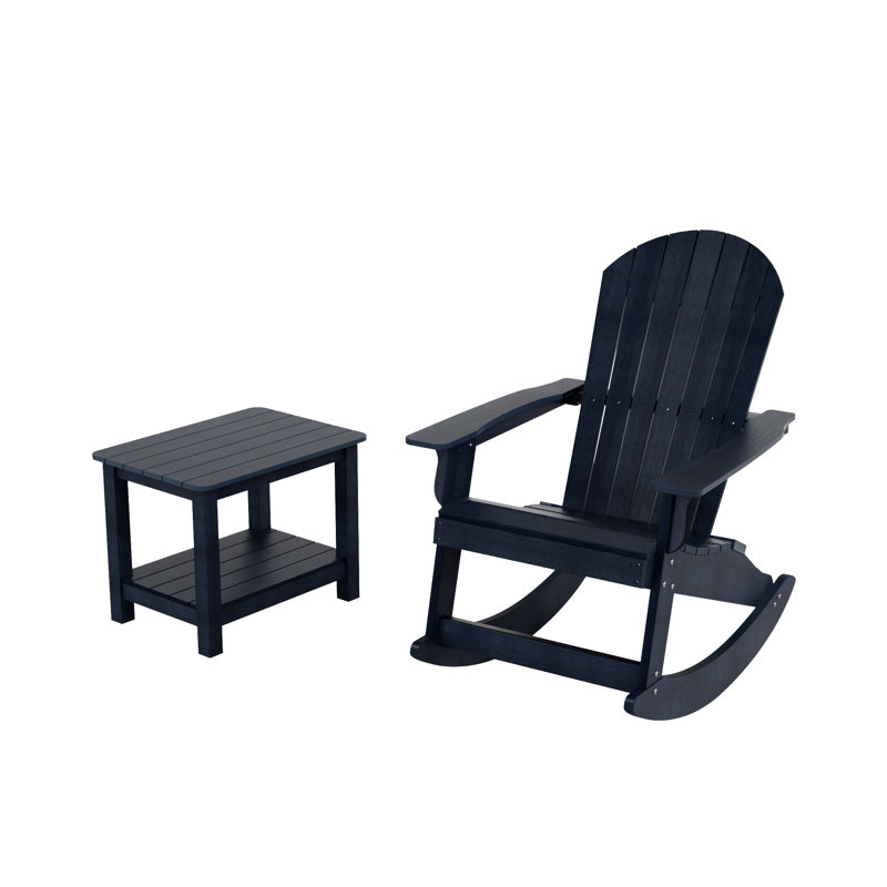 Chaise berçante d'extérieur avec table Arrir, Marine