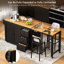 Îlot de cuisine extensible avec table de salle à manger, rangement et station de charge sur roulettes pour une utilisation polyvalente et une utilisation efficace de l'espace-129591494